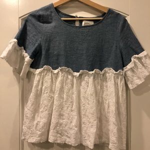 Cute Anthropologie Chambray top